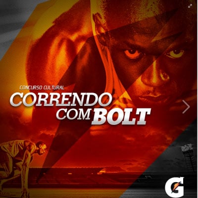 Correndo com Bolt na ação de live marketing de Gatorade