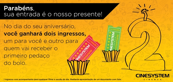 Cinesystem presenteia aniversariantes