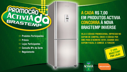Tem Brastemp na promoção do Activia