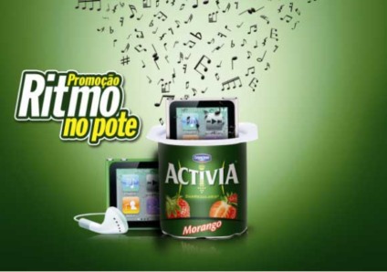 Bullet leva iPod para dentro dos potes de Activia