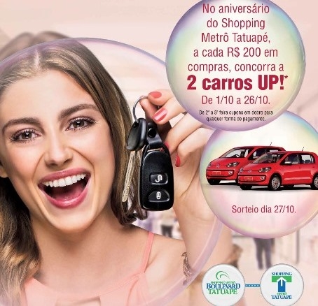 Promo do Metrô Tatuapé vai sortear dois carros