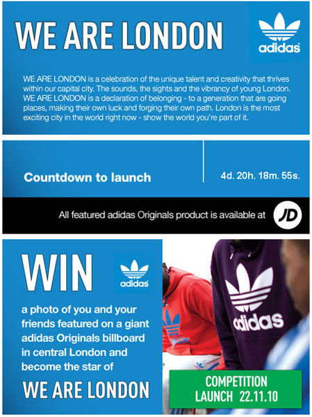 No mural da Adidas com "We Are Londres"