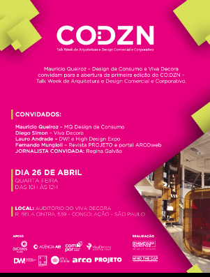 CO:DZN – Evento digital discutirá o mercado de Arquitetura e Design Comercial e Corporativo