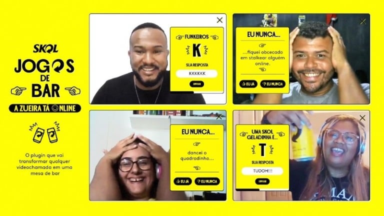 Skol cria jogos de bar on-line para animar a conversa entre amigos