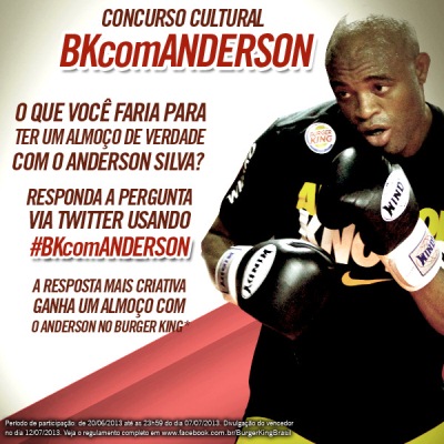 Almoce com Anderson Silva na promo do Burger King