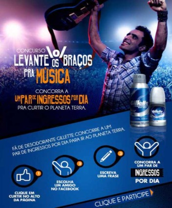 Levante os braços com Gillette no Facebook