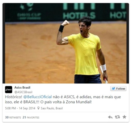 Asics ativa patrocínio da Adidas a Bellucci