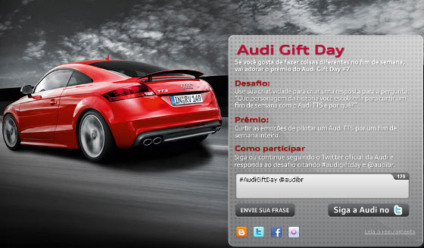 Seguir o Audi no Twitter vale prêmio