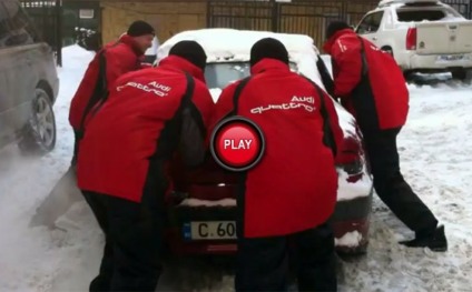 Audi resgata carros na neve para promover novo Quattro