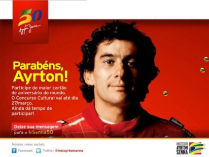 Senna ganhou maior cartão de aniversário do mundo