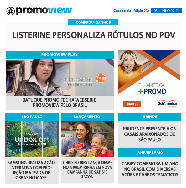 Capa do dia. Os destaques do mercado promo, só no Promoview!