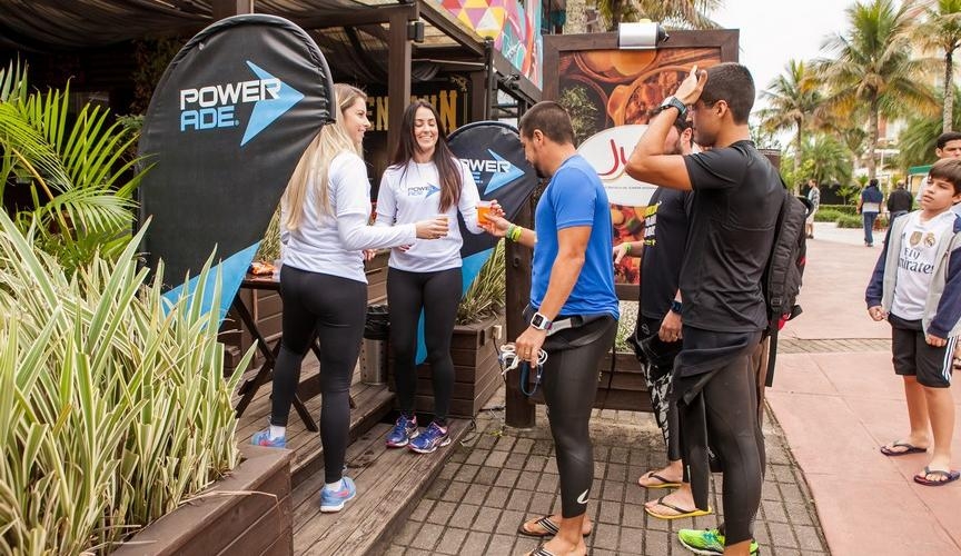 All Promo realiza ação para o isotônico Powerade durante o Ironman em Florianópolis