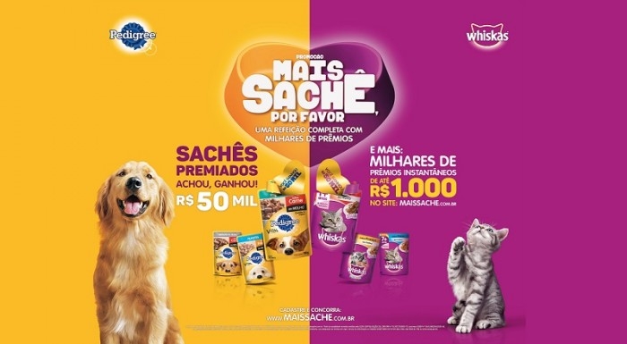 Pedigree e Whiskas lançam promoção “Mais Sachê, Por Favor”