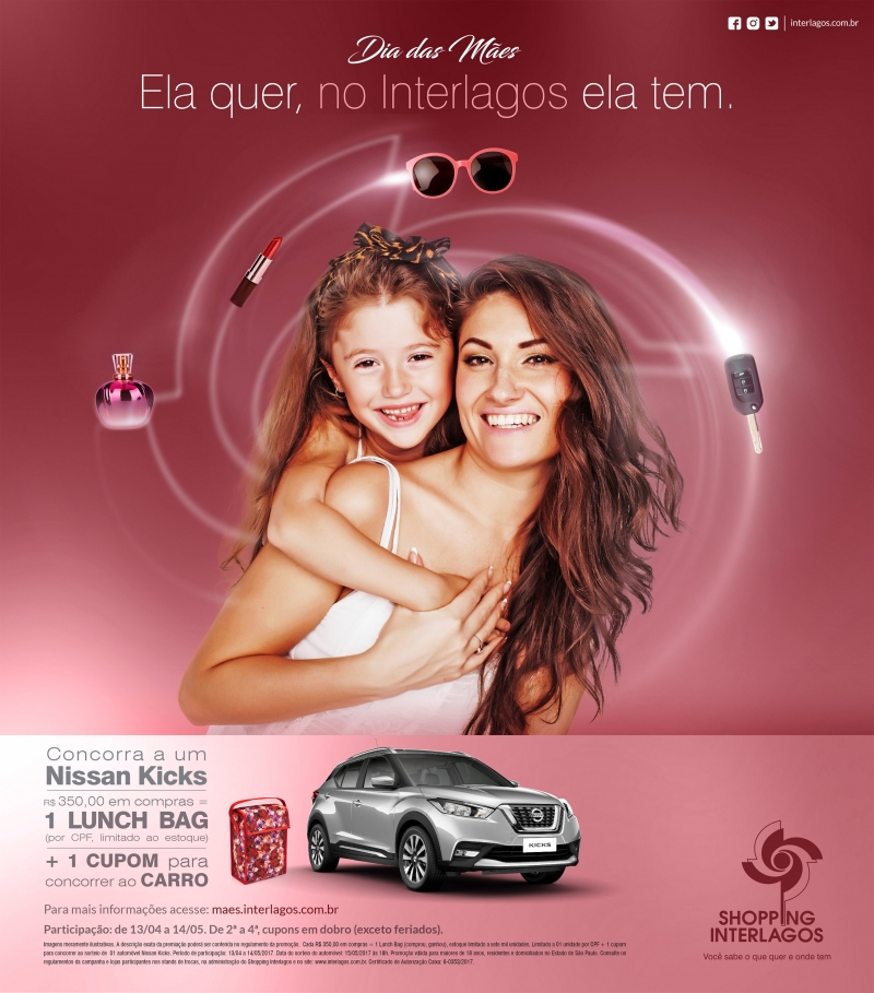 Shopping Interlagos presenteia as mães com um automóvel Nissan Kicks