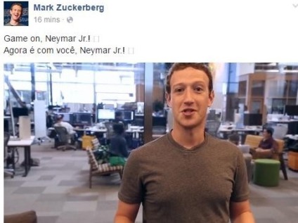 Zuckerberg desafia Neymar para embaixadinhas pelo Messenger