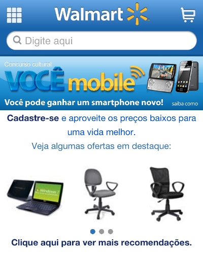 Walmart.com.br lança plataforma para celular