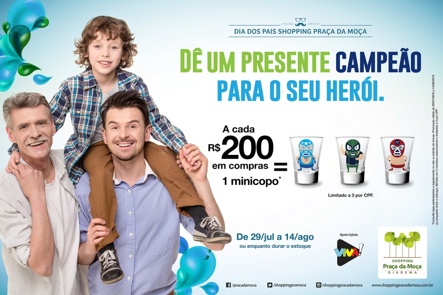 Shopping Praça da Moça traz promoção  bem-humorada para o Dia dos Pais