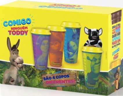 Toddy cria packs promocionais com os personagens do Shrek Toddy cria packs promocionais com os personagens do Shrek