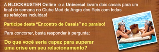 Encontro de casais na promo da Blockbuster e Universal