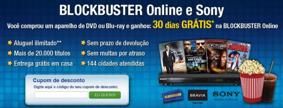 Blockbuster e Sony parceiros em ação promocional