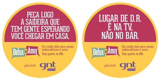 Ação promo em bares divulga reality "Detox do Amor"