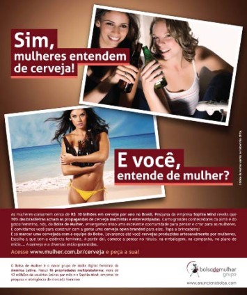 Bolsa de Mulher em defesa das fãs de cerveja