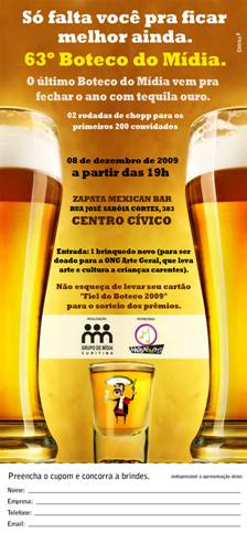 Ações promo no 63º Boteco do Mídia