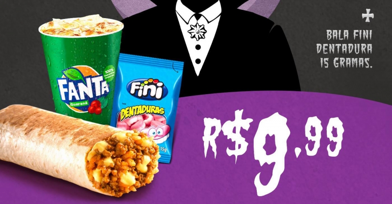 Combo de Taco Bell e Fini para o Halloween por apenas R$ 9,99