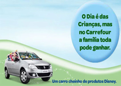 Carrefour & Disney dão carro cheio de brinquedos