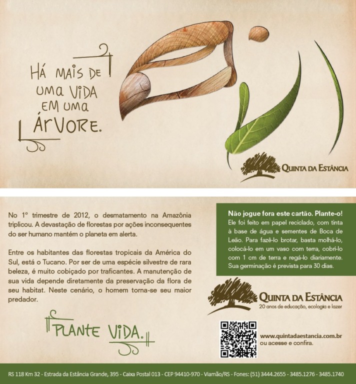Cartão em papel-semente reforça a Campanha Plante Vida