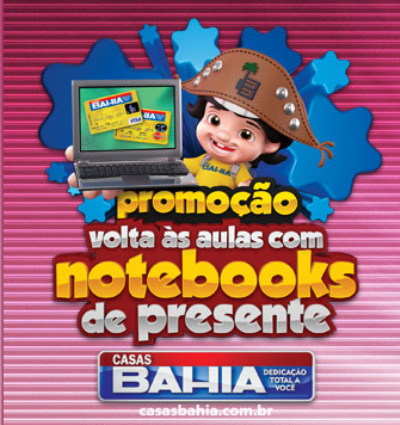 "Volta às aulas" é a ação promocional da Casas Bahia