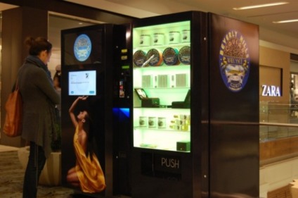 Compre caviar em uma vending machine