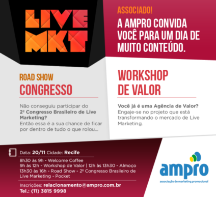 Ampro Nordeste promove eventos sobre live marketing Ampro Nordeste promove eventos sobre live marketing