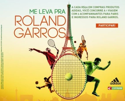 Centauro e Adidas levam cliente para Roland Garros
