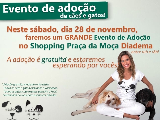 Praça da Moça e Luisa Mell promovem feira de adoção de pets