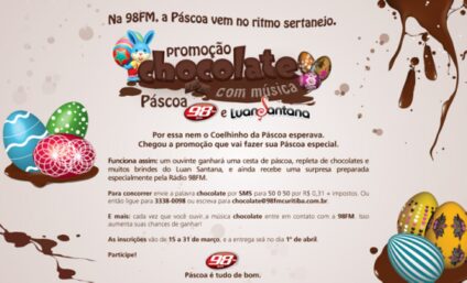 Promo chocolate com música na 98FM