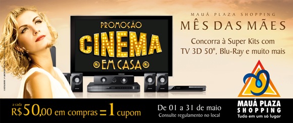 Cinema em casa na ação promocional do Mauá Plaza