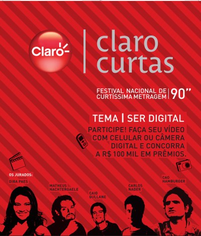 Inscrições do Festival Claro Curtas são prorrogadas Inscrições do Festival Claro Curtas são prorrogadas