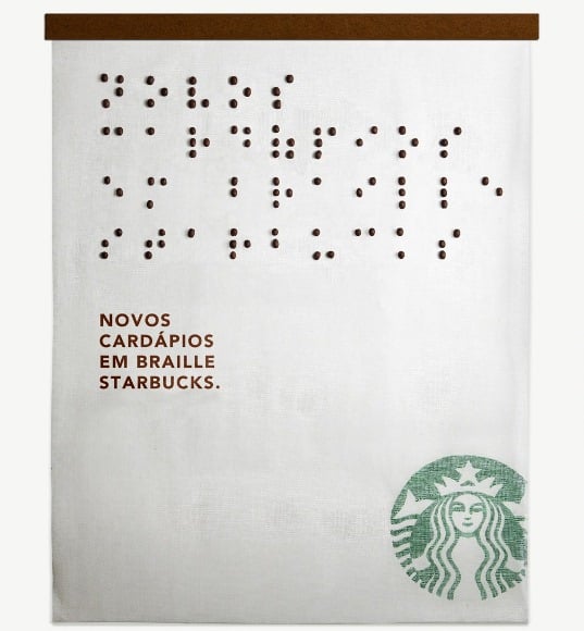 Anúncios da Starbucks são feitos com grãos de café