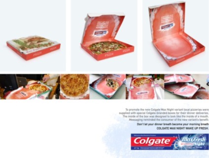 Y&R cria caixas de pizza em formato de boca para Colgate