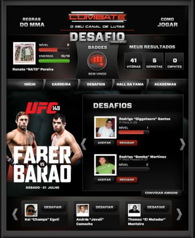 Combate lança game para fãs de MMA