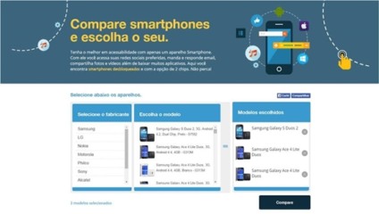 Lojas Colombo cria app para comparar smartphones
