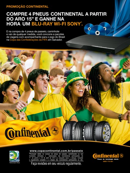 Continental leva torcedores à Copa das Confederações