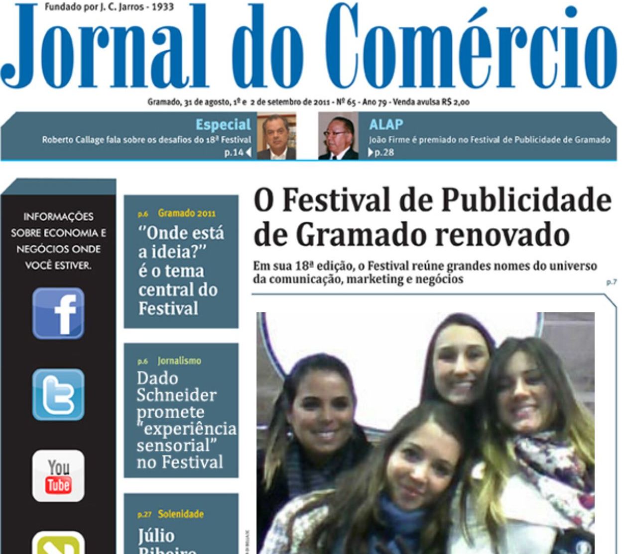 JC ativa marca no Festival de Publicidade de Gramado JC ativa marca no Festival de Publicidade de Gramado