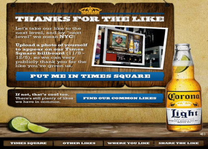 Corona Light leva fotos de fãs ao Times Square Billboard