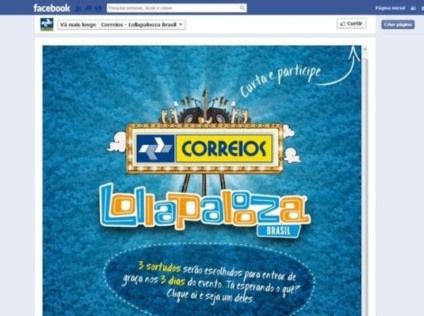 Ingressos para o Lollapalooza na ação promo dos Correios