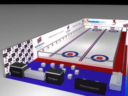 Pista de curling para ativar Neutrogena
