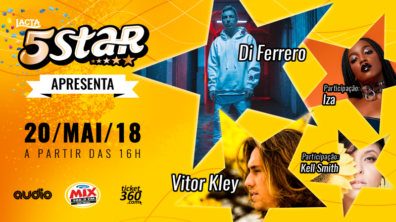 Lacta patrocina o "5Star Apresenta" da Mix FM