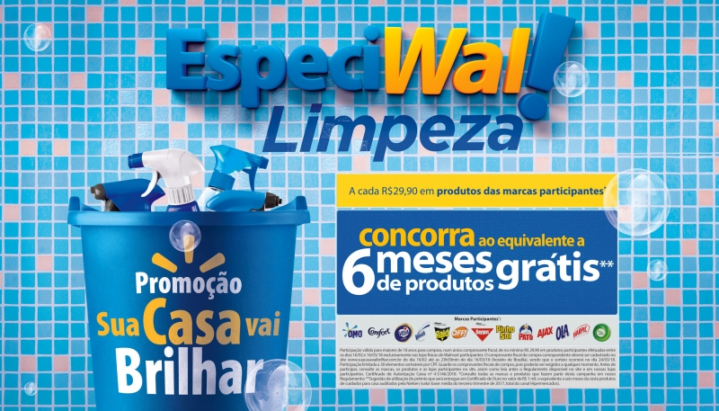 Walmart sorteia seis meses de produtos grátis de higiene doméstica