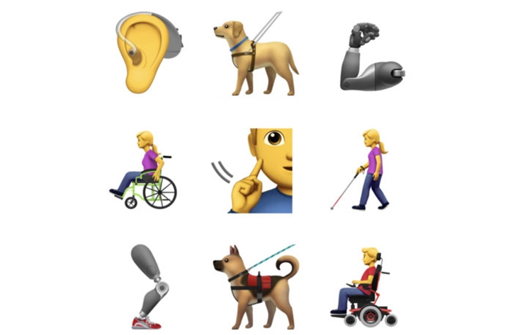 Apple adiciona novos emojis que representam usuários com deficiências